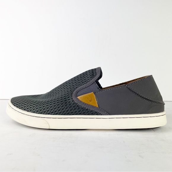 Olukai Pehuea Pavement Gray Casual Comfy Slip On Shoes Sneakers - Picture 8 of 12